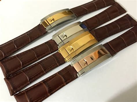 rolex clasp leather strap|Rolex leather strap for women.